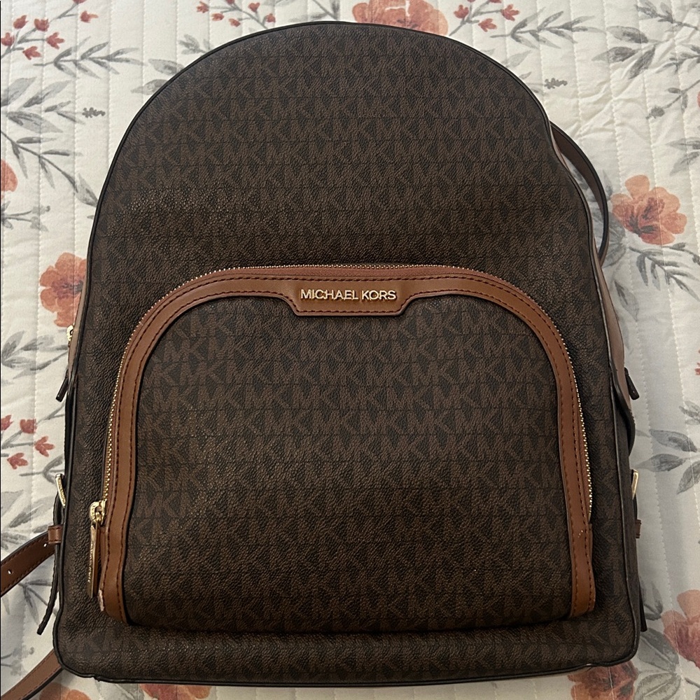 Michael Kors Brown and Tan Backpack